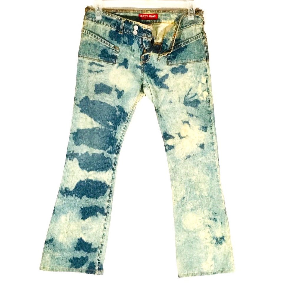 Guess Jeans Blue Acid Wash Tie Dye Size 32 Dyed